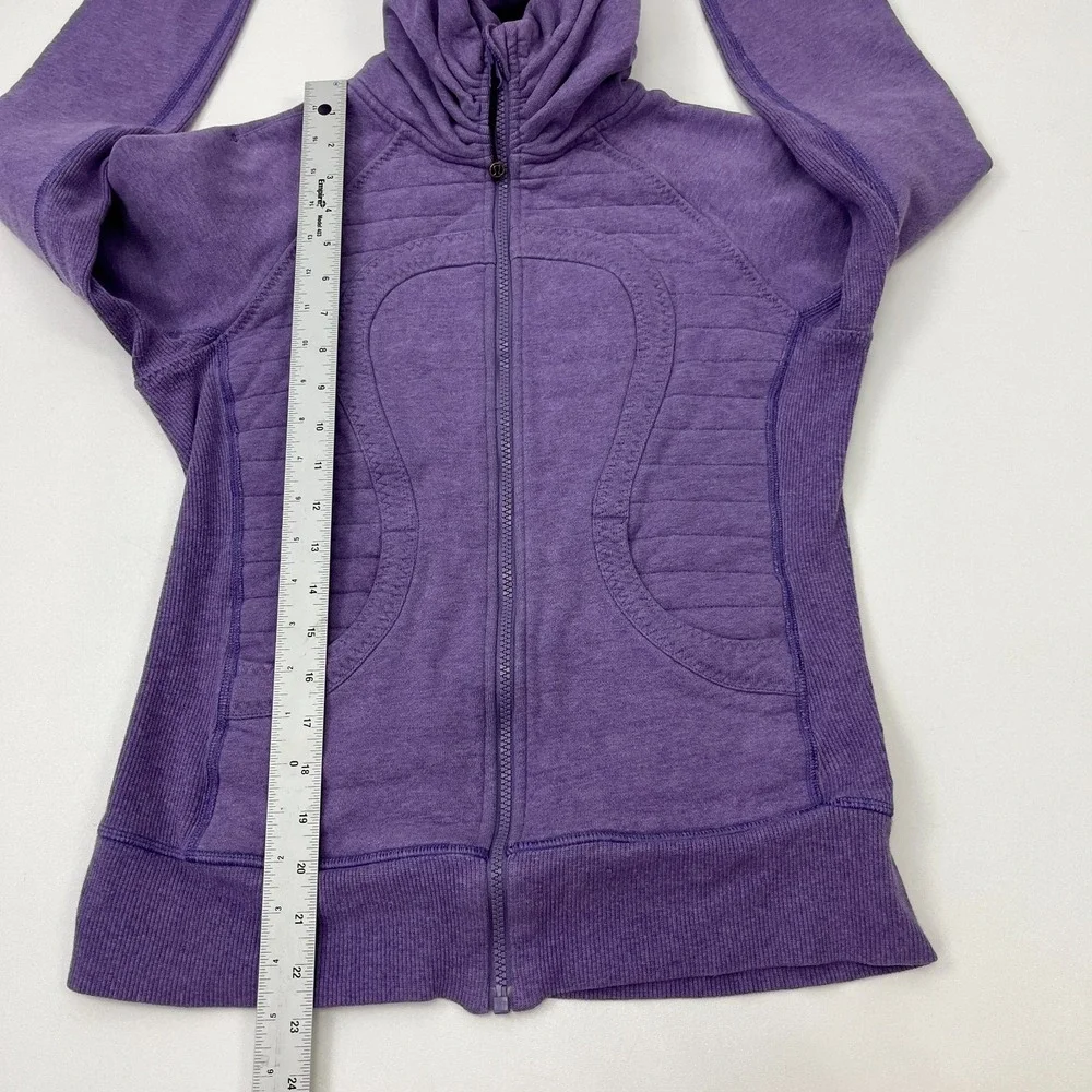 Lululemon Calm & Cozy Jacket "Scuba Cuddle Up" Womens 6 Purple Sweatshirt - Picture 12 of 14